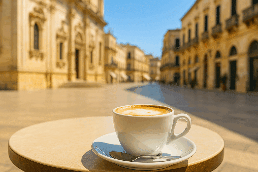 Puglia roadtrip lecce cappuccino plein