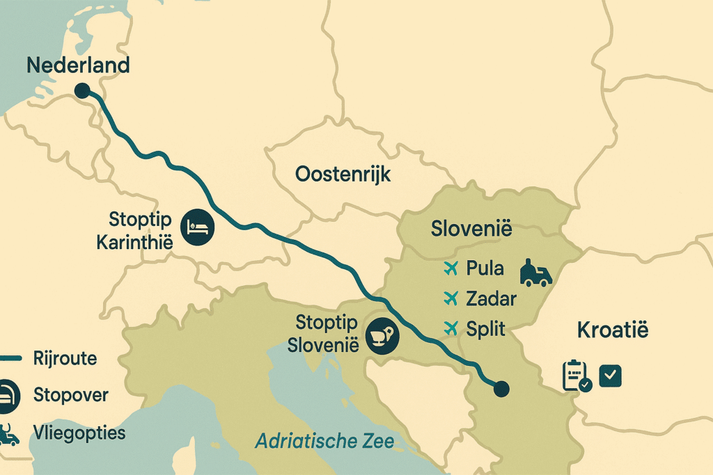 campings kroatie aan zee voorbeeldroute nederland kroatie kaart