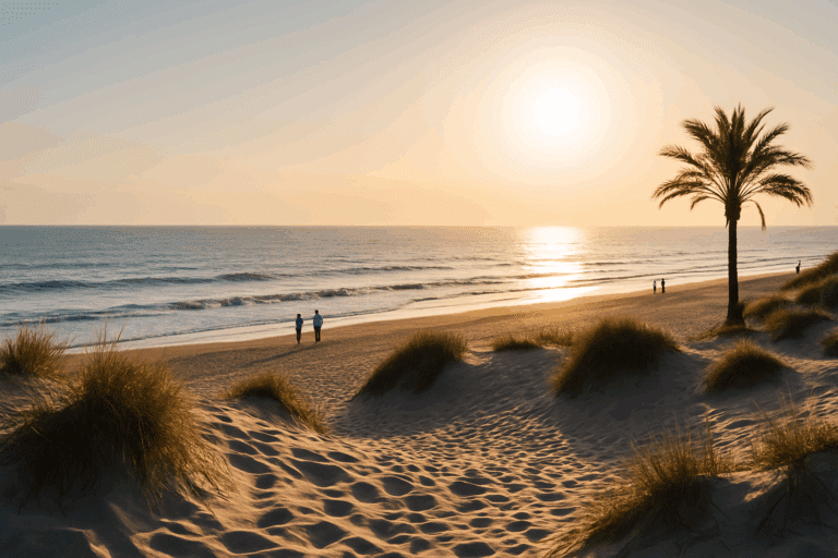 zonvakantie december Europa strand palmboom.