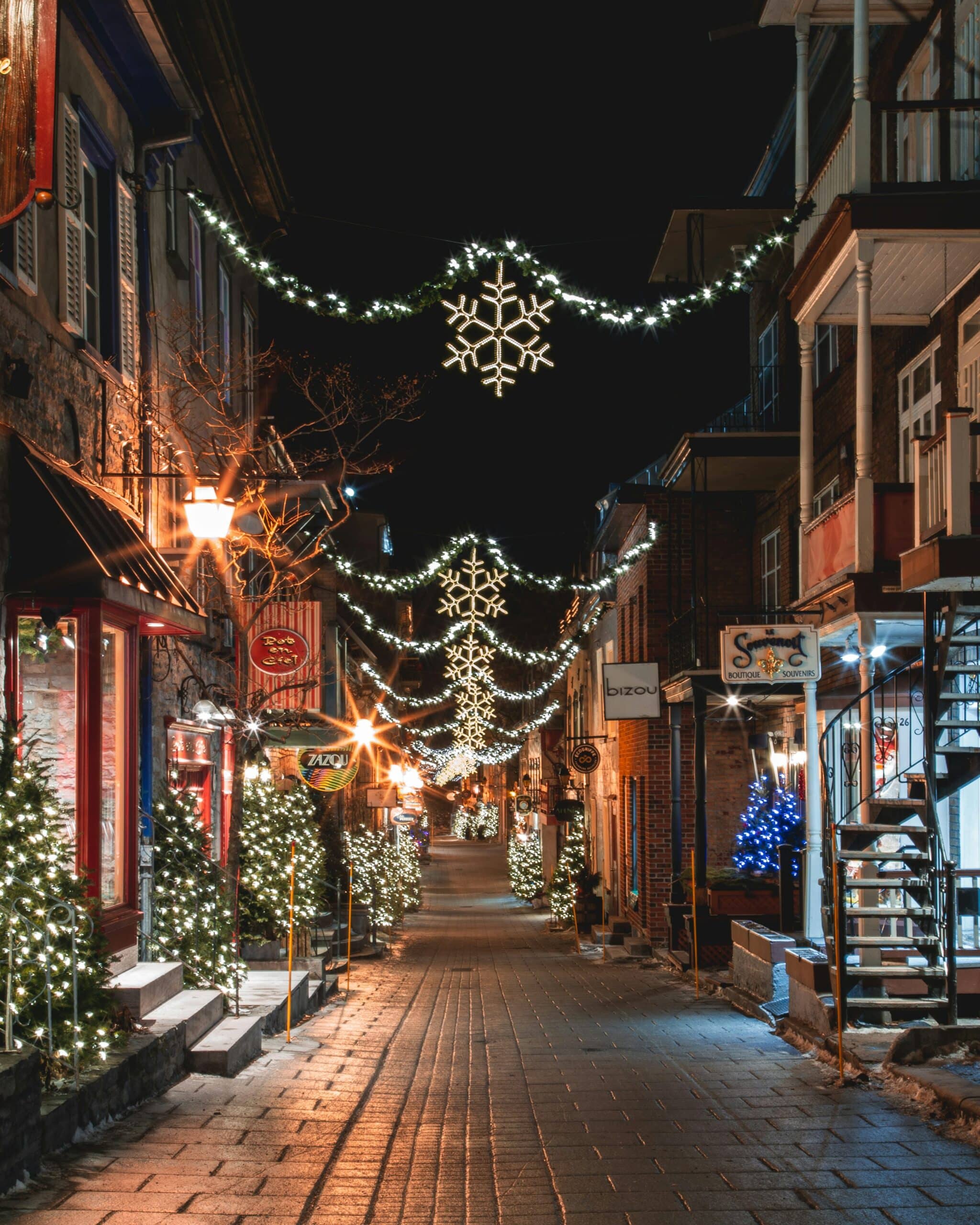 Kerstverlichting in de stad